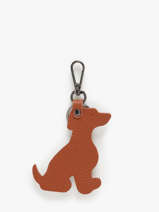 Sleutelhanger Hond Leder Milano Oranje caviar CA24124